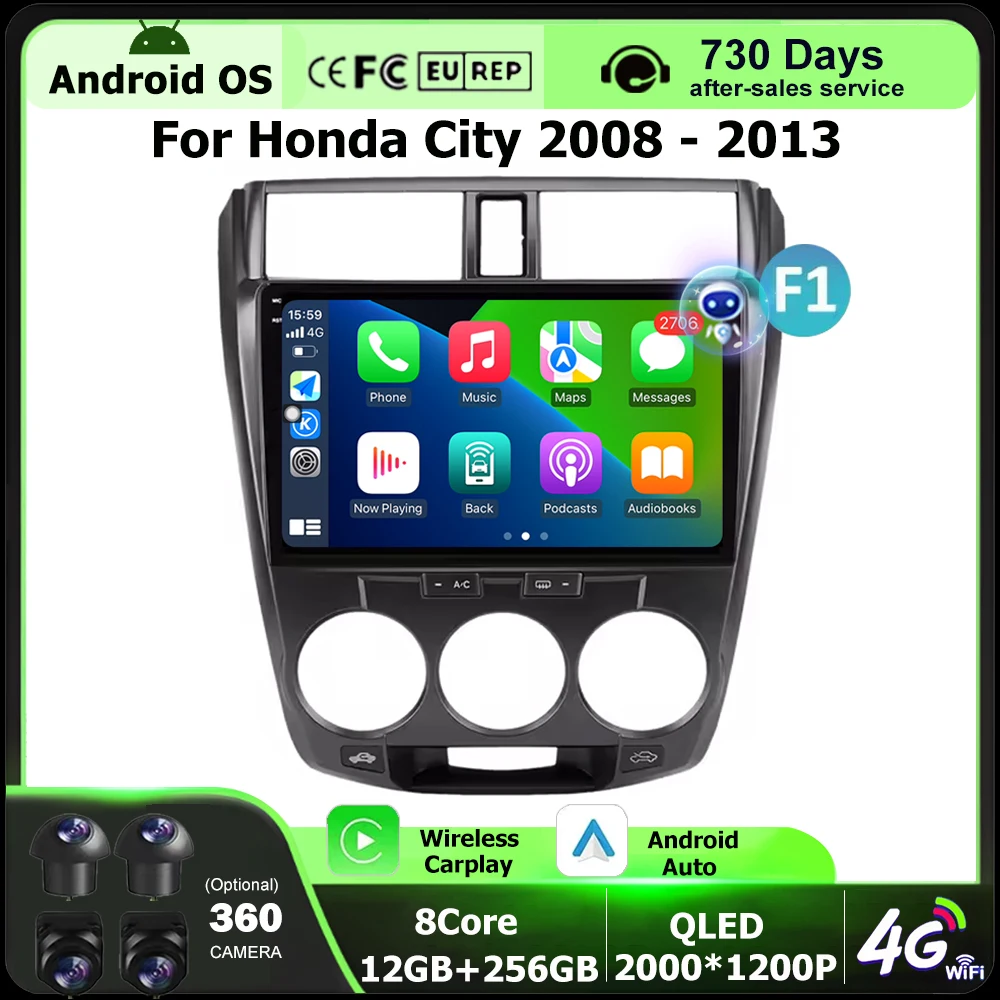 Wireless Carplay For Honda City 2008-2013 Android 16 Auto Car Radio Multimedia Video Player GPS Navigation 4G WIFI Bluetooth DSP
Wireless Carplay For Honda City 2008-2013 Android 16 Auto Car Radio Multimedia Video Player GPS Navigation 4G WIFI Bluetooth DSP