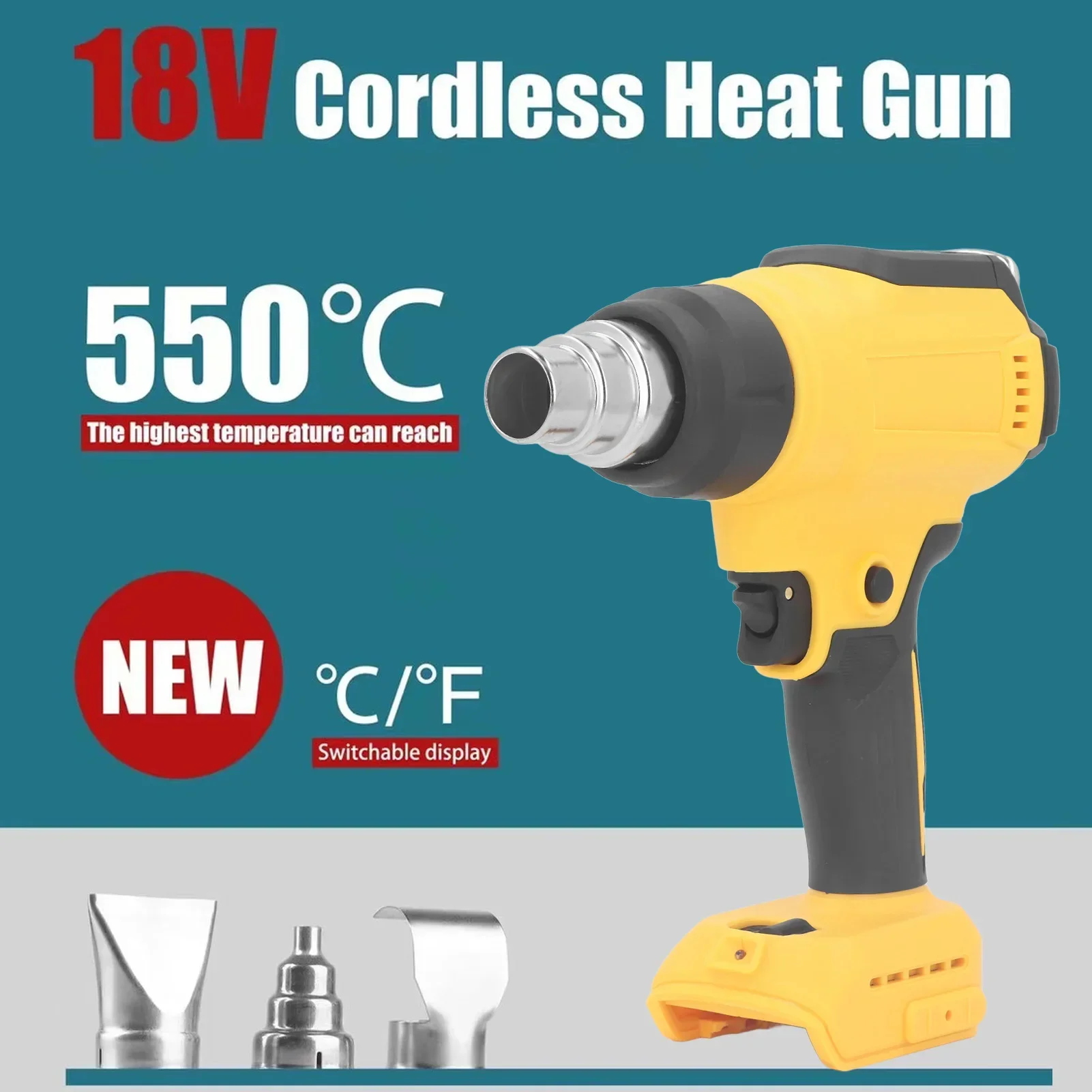 Cordless Heat Gun 300W Hot Air Gun Ceramic Heating Air Dryer Soldering Thermal Blower with LED Display Fit DCB200 18V Battery
Cordless Heat Gun 300W Hot Air Gun Ceramic Heating Air Dryer Soldering Thermal Blower with LED Display Fit DCB200 18V Battery