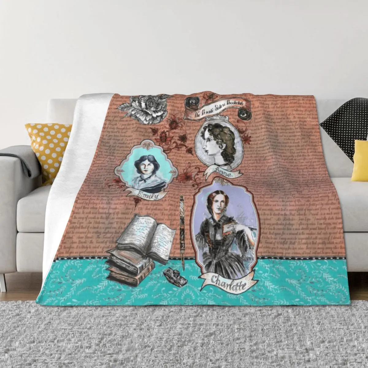 The Bronte Sisters Bookclub - Charlotte Bronte - Emily Bronte - Anne Throw Blanket Luxury Designer Designers Flannels Blankets
The Bronte Sisters Bookclub - Charlotte Bronte - Emily Bronte - Anne Throw Blanket Luxury Designer Designers Flannels Blankets