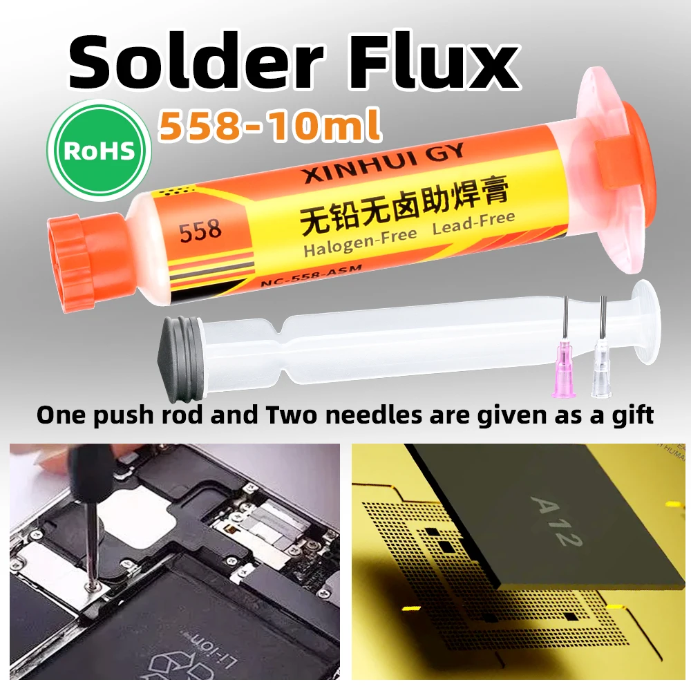 NC-558 lead-free rosin mobile phone repair disassembly soldering needle tube soldering oil soldering flux
NC-558 lead-free rosin mobile phone repair disassembly soldering needle tube soldering oil soldering flux