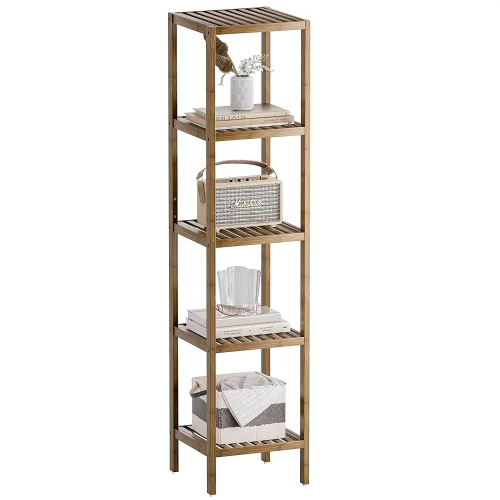 Bathroom Storage Shelf, 5-Tier Bamboo Ra Organizer, Multifunctional Shelving Unit For Living Room Bedroom Kitchen (Walnut)
Bathroom Storage Shelf, 5-Tier Bamboo Ra Organizer, Multifunctional Shelving Unit For Living Room Bedroom Kitchen (Walnut)