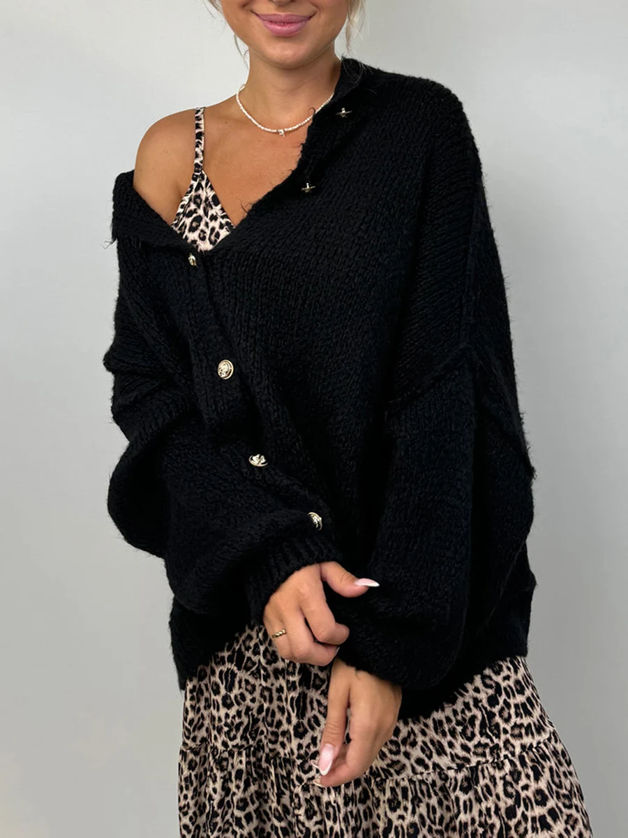 New Women Knit Cardigan Fashion Long Lantern Sleeve Stand Collar Button Down Loose Sweater Outwear Hot Sale S M L
New Women Knit Cardigan Fashion Long Lantern Sleeve Stand Collar Button Down Loose Sweater Outwear Hot Sale S M L