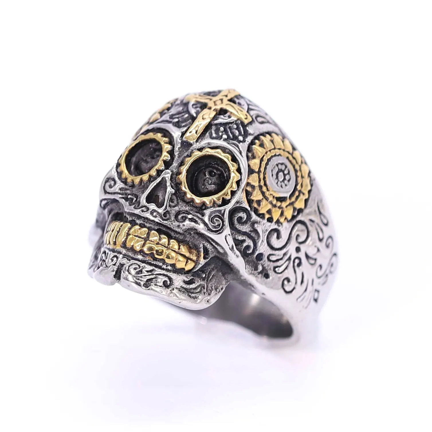 European and American Retro Robot Skull Carving Stainless Steel Men's Ring Accessories
European and American Retro Robot Skull Carving Stainless Steel Men's Ring Accessories