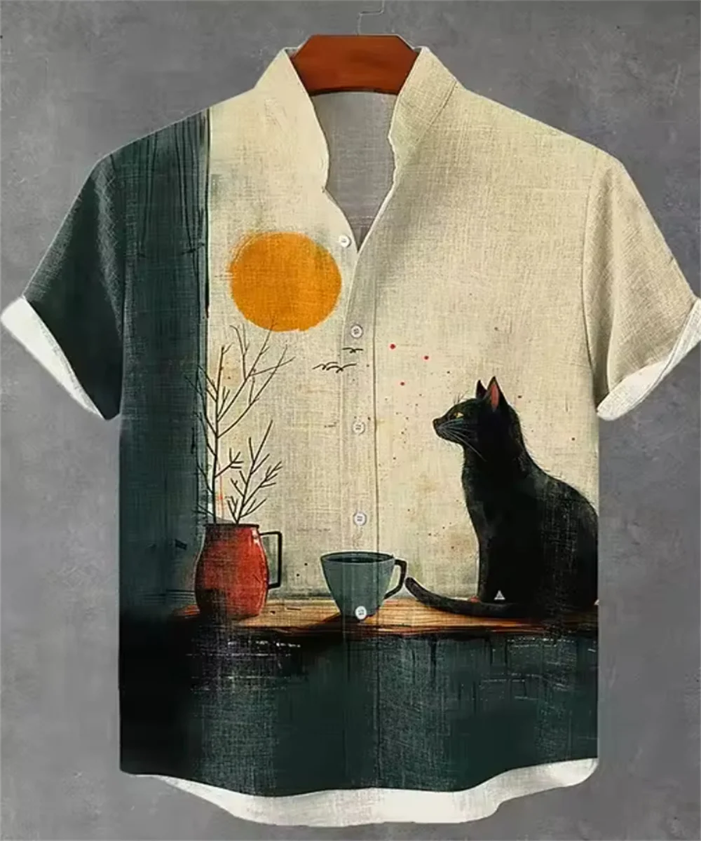 2025 men's new hot sale exquisite art pattern print summer comfortable linen short sleeve shirt men's casual button down top
2025 men's new hot sale exquisite art pattern print summer comfortable linen short sleeve shirt men's casual button down top