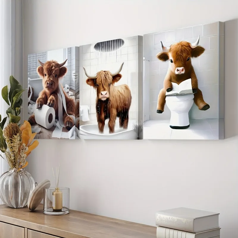 3pcs Humor Farm Animal Cow Poster Shower Toilet Calf Bathroom Wall Art Canvas Painting Modern Interior Living Room Home Decor
3pcs Humor Farm Animal Cow Poster Shower Toilet Calf Bathroom Wall Art Canvas Painting Modern Interior Living Room Home Decor