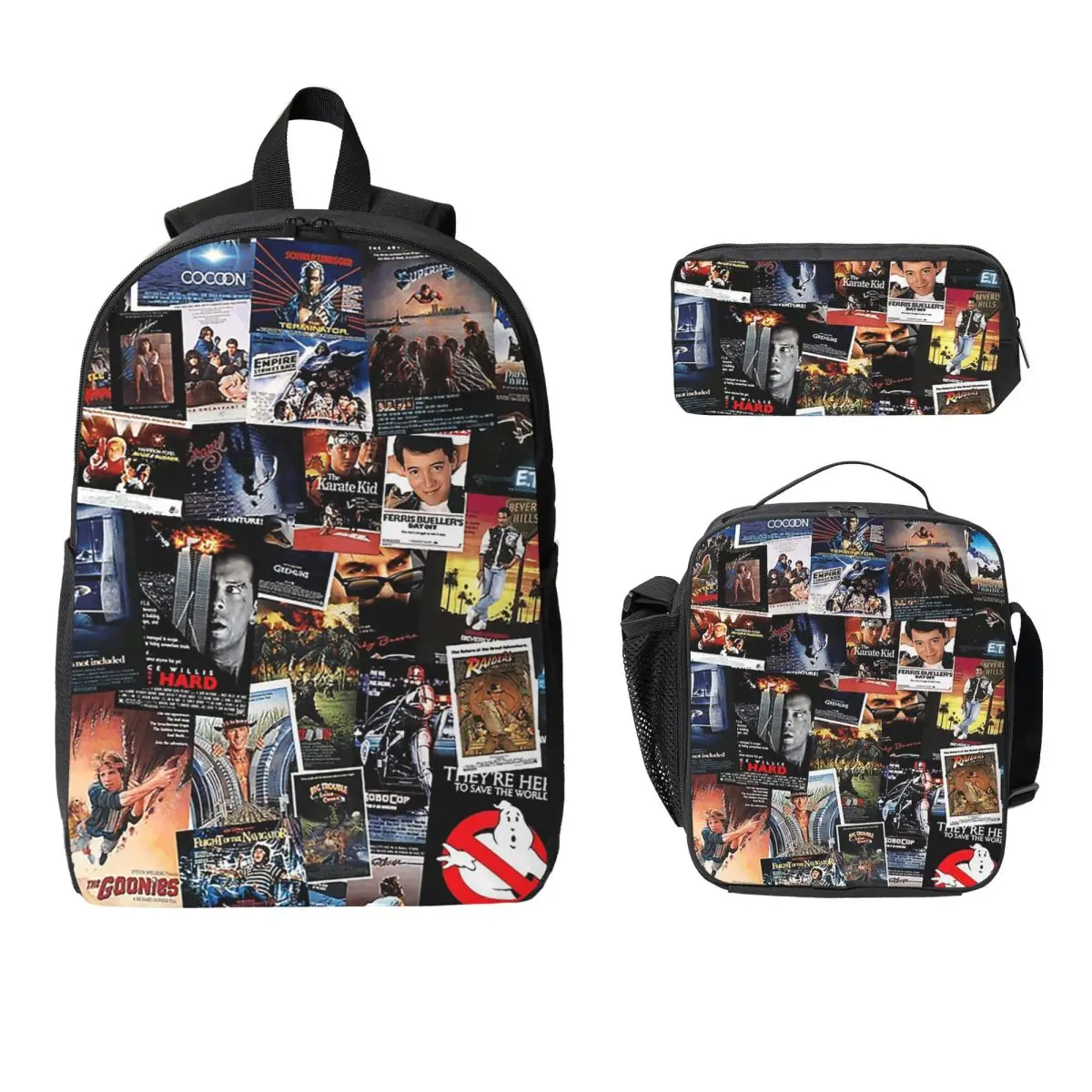 1980s Movie Posters Backpack Student Boys Girls BookBag School Bag Computer Shoulder Bags 3ps Insulated Lunch Bag Pencil Case
1980s Movie Posters Backpack Student Boys Girls BookBag School Bag Computer Shoulder Bags 3ps Insulated Lunch Bag Pencil Case