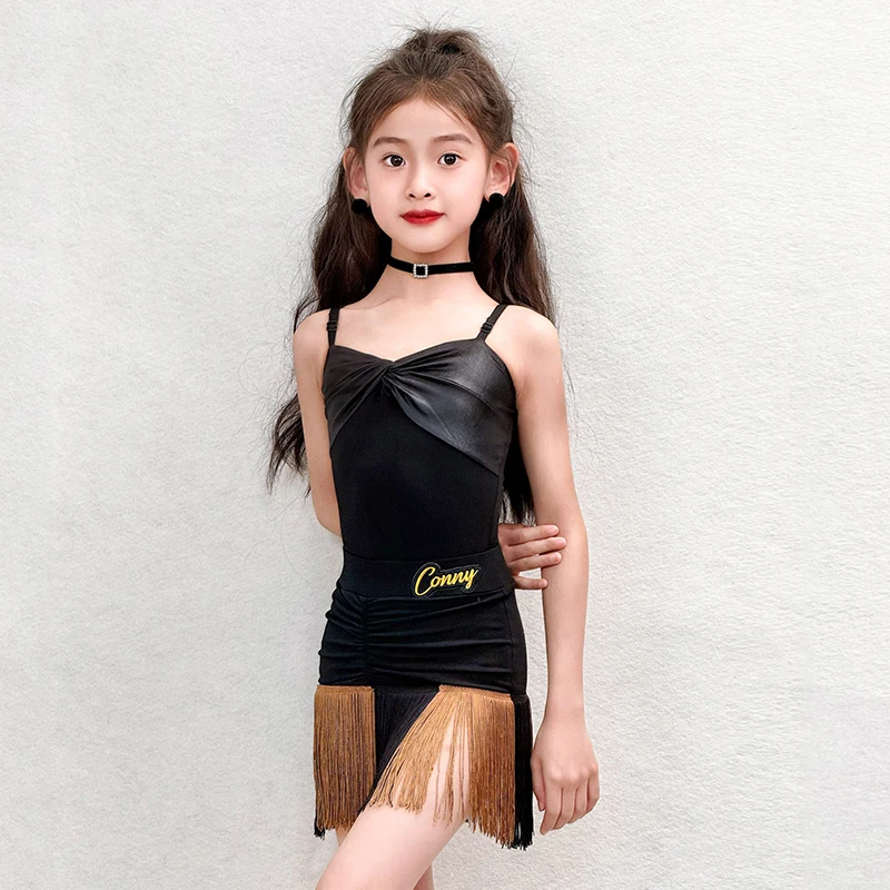 2026 Children Latin Dance Clothes Summer Cha Cha Dance Stage Clothes Girls Samba Rumba Training Wear Black Tassel Skirt VBH2714
2026 Children Latin Dance Clothes Summer Cha Cha Dance Stage Clothes Girls Samba Rumba Training Wear Black Tassel Skirt VBH2714