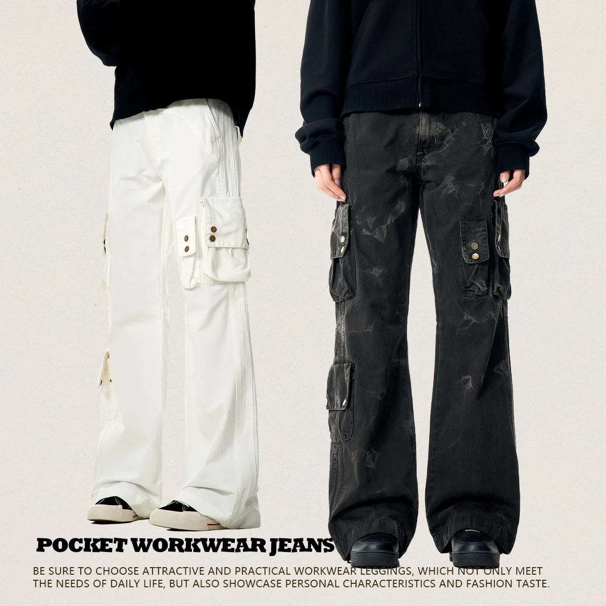 Retro American Waed Straight Leg Workwear Pants Men's Pure Cotton Casual Multi ket Weathered Leisure High Waist Long Pants
Retro American Waed Straight Leg Workwear Pants Men's Pure Cotton Casual Multi ket Weathered Leisure High Waist Long Pants