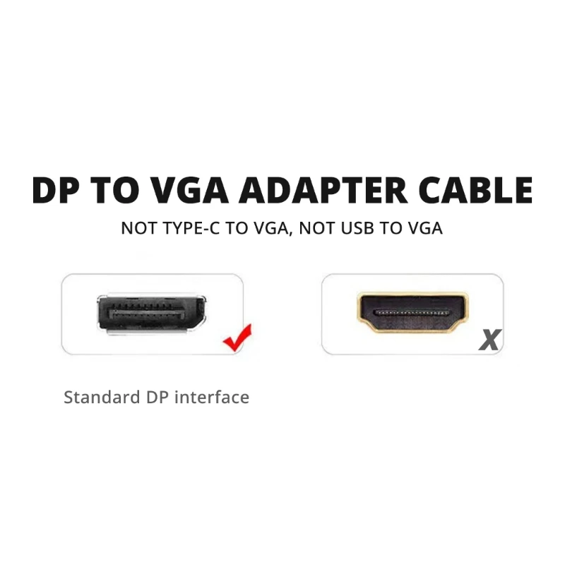 DisplayPort to VGA Cable Display Port Computer Laptop to VGA Monitors Projector Adapter for Notebook Monitors Projector
DisplayPort to VGA Cable Display Port Computer Laptop to VGA Monitors Projector Adapter for Notebook Monitors Projector