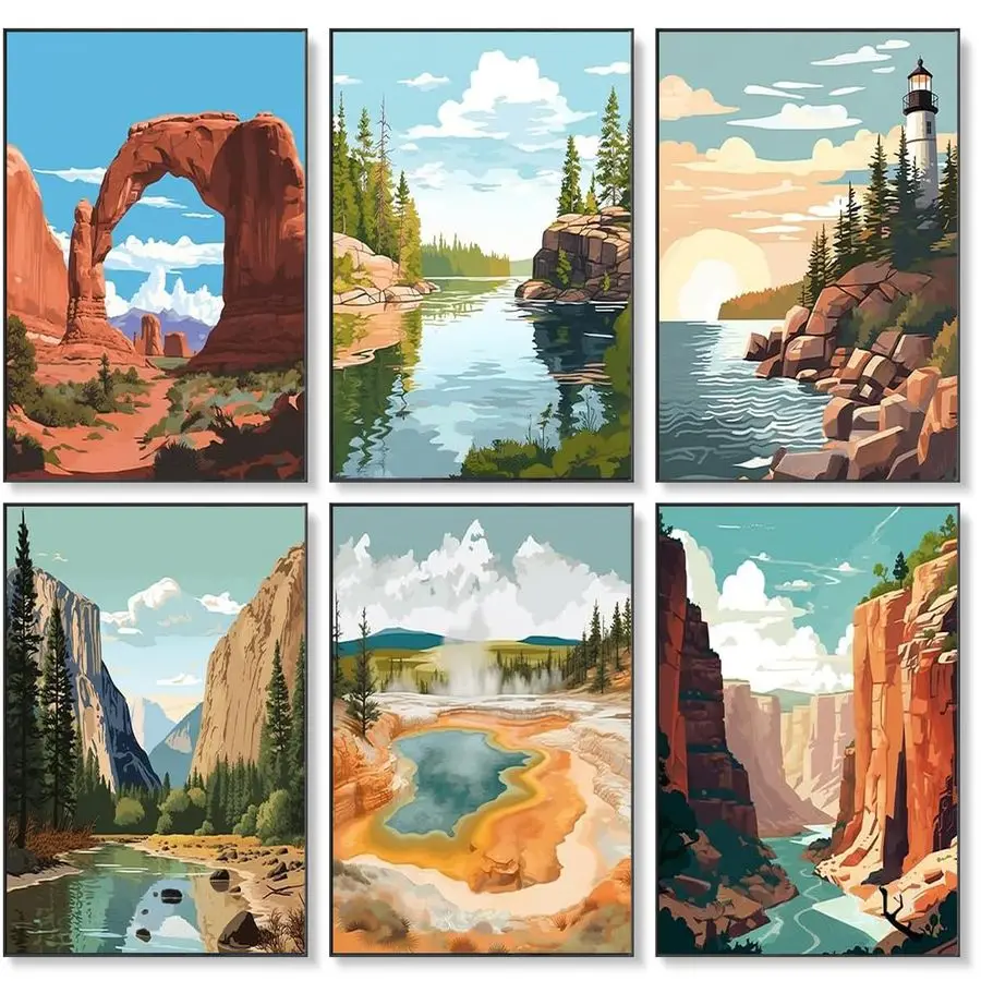 Pack Paint by Numbers Kit for Adults Beginner, National Park Adult Paint by Number Kits on Canvas Without Frame, National Park L
Pack Paint by Numbers Kit for Adults Beginner, National Park Adult Paint by Number Kits on Canvas Without Frame, National Park L