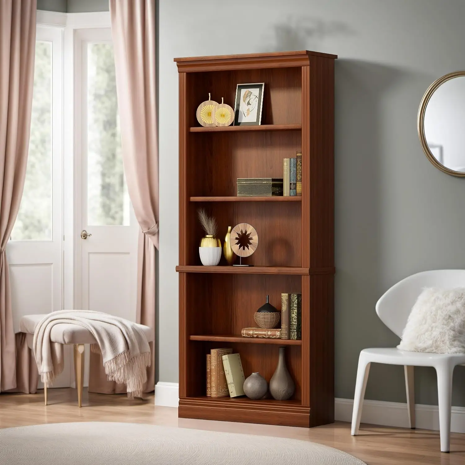 Bookcase Bookshelves, 5-Shelf Tall Bookcase 72" Wood Open Display Floor Bookshelf, Large Storage Organizer for Library, (Cherry)
Bookcase Bookshelves, 5-Shelf Tall Bookcase 72" Wood Open Display Floor Bookshelf, Large Storage Organizer for Library, (Cherry)
