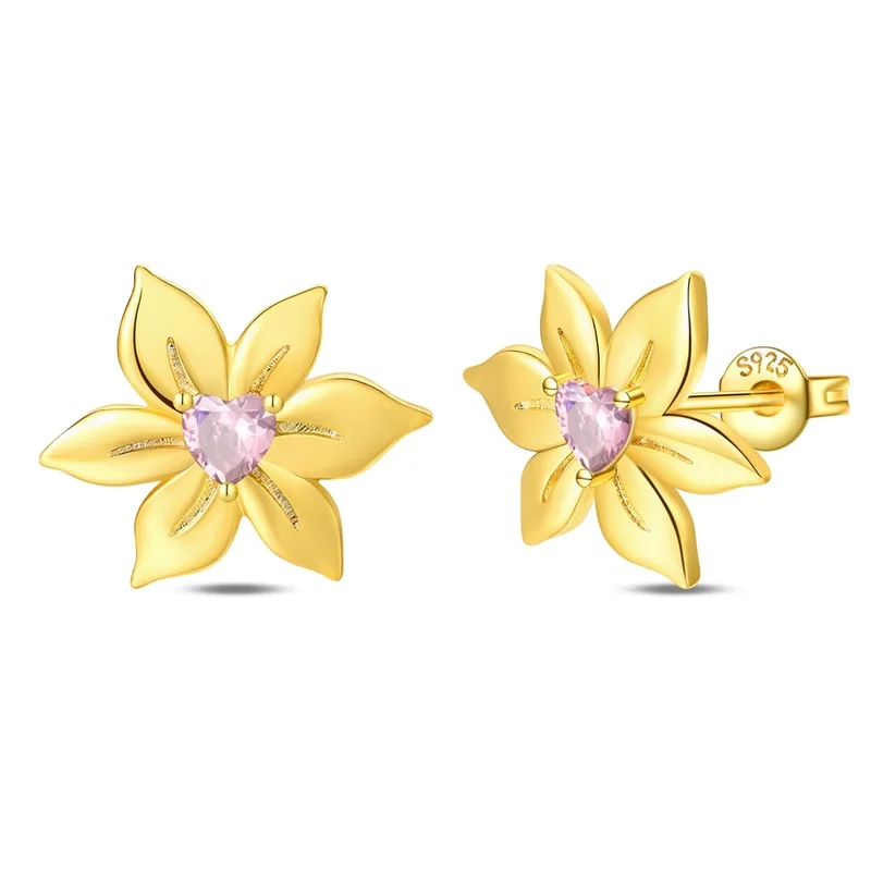 Classic 925 Sterling Silver Golden Flower Ear Studs Sparkling Zircon Earrings For Women Fine Anniversary Jewelry Gifts
Classic 925 Sterling Silver Golden Flower Ear Studs Sparkling Zircon Earrings For Women Fine Anniversary Jewelry Gifts