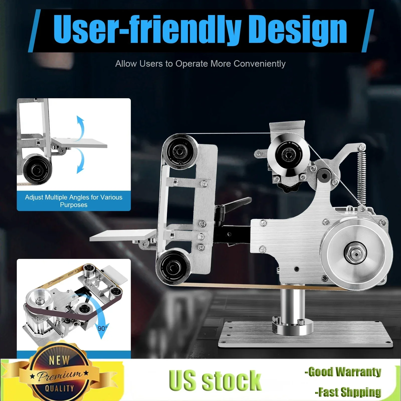 Small Vertical and Horizontal Brushless Sand Belt Machine, Two Grinding Methods & Low Noise, Adjustable Angle Grinding Worktable
Small Vertical and Horizontal Brushless Sand Belt Machine, Two Grinding Methods & Low Noise, Adjustable Angle Grinding Worktable