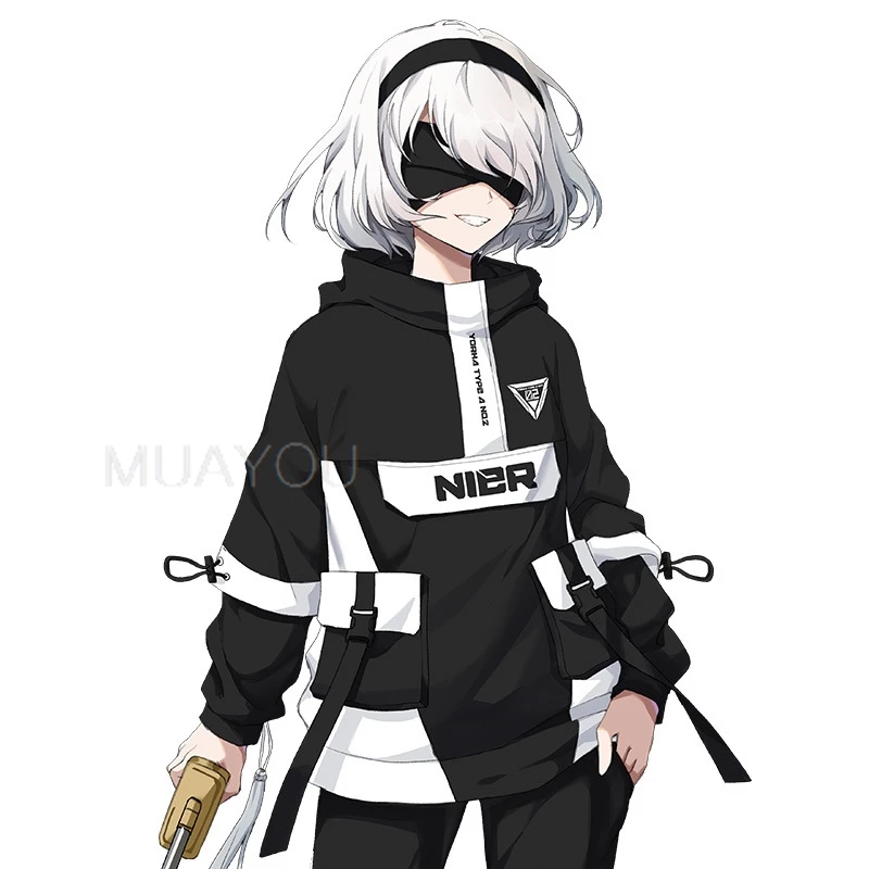 Аниме NieR:Automata YoRHa Тип A No. 2, модное свободное ветровое пальто с капюшоном для мужчин и женщин, студенческая куртка в стиле Харадзюку, топы, брюки
Аниме NieR:Automata YoRHa Тип A No. 2, модное свободное ветровое пальто с капюшоном для мужчин и женщин, студенческая куртка в стиле Харадзюку, топы, брюки