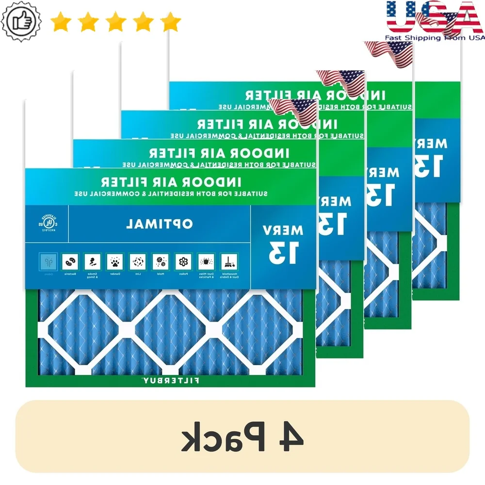 4 Pack 20x20x1 MERV 13 Pleated HVAC Air Filters Electrostatic Media Traps 98 Percent Particles Easy Install Durable Design
4 Pack 20x20x1 MERV 13 Pleated HVAC Air Filters Electrostatic Media Traps 98 Percent Particles Easy Install Durable Design