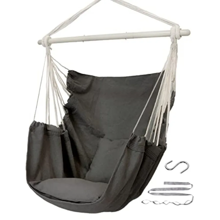 Hammock Chair Hanging Chair Swing Large Indoor with Anti-Slip Steel Spread Bar and Pocket-Max 500lbs-2 Cushions, Perfect for Be
Hammock Chair Hanging Chair Swing Large Indoor with Anti-Slip Steel Spread Bar and Pocket-Max 500lbs-2 Cushions, Perfect for Be
