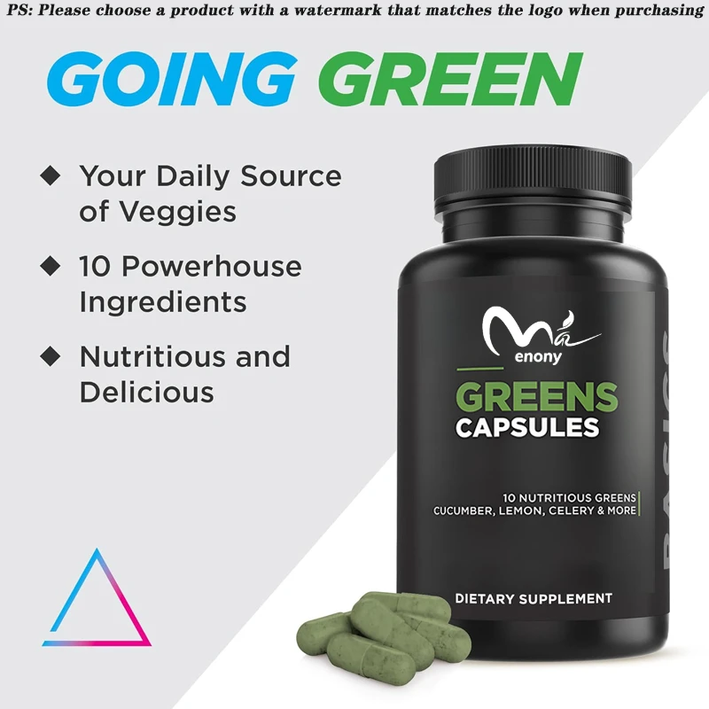 60 vegetarian capsules green supplements for spirulina, microalgae, broccoli, spinach, energy, digestion, and intestinal health
60 vegetarian capsules green supplements for spirulina, microalgae, broccoli, spinach, energy, digestion, and intestinal health