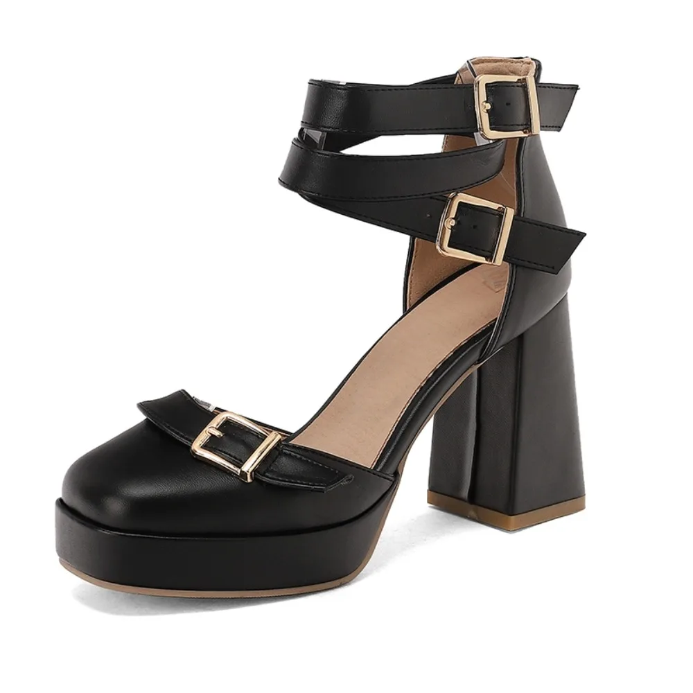 Thick Heel Women Sandals Fashion Square Toe Cross Buckle Strap Black Red Party Dress Wedding Platform Sandals Big Size 50 30-43
Thick Heel Women Sandals Fashion Square Toe Cross Buckle Strap Black Red Party Dress Wedding Platform Sandals Big Size 50 30-43