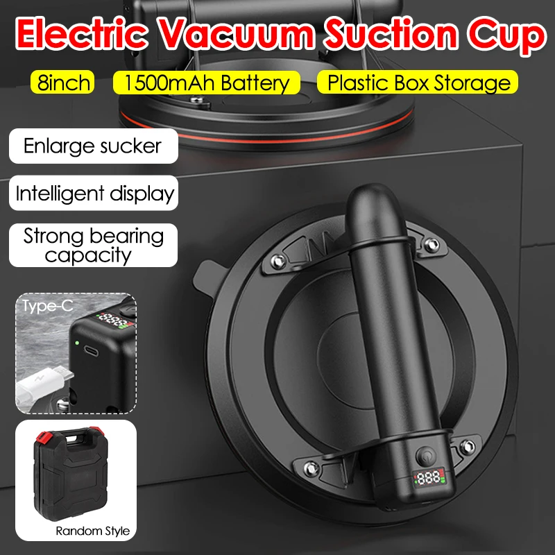200KG Electric Vacuum Suction Cup Smart Digital Display Heavy Duty Vacuum Lifter for Glass Granite Tile 1500mAh with Storage Box
200KG Electric Vacuum Suction Cup Smart Digital Display Heavy Duty Vacuum Lifter for Glass Granite Tile 1500mAh with Storage Box