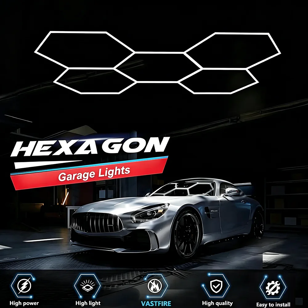 Garage honeycomb hexagonal LED white light super bright 6500K color temperature installed on the ceiling, suitable for garages
Garage honeycomb hexagonal LED white light super bright 6500K color temperature installed on the ceiling, suitable for garages