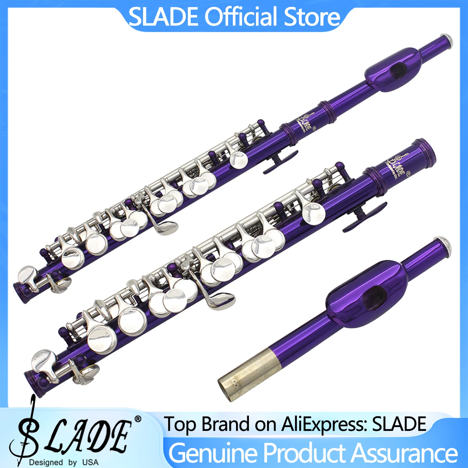 SLADE Piccolo Purple C Key Half-Size Flute C-shaped Piccolo with Box Cleaning Cloth Rod Gloves Set for Beginner Students
SLADE Piccolo Purple C Key Half-Size Flute C-shaped Piccolo with Box Cleaning Cloth Rod Gloves Set for Beginner Students