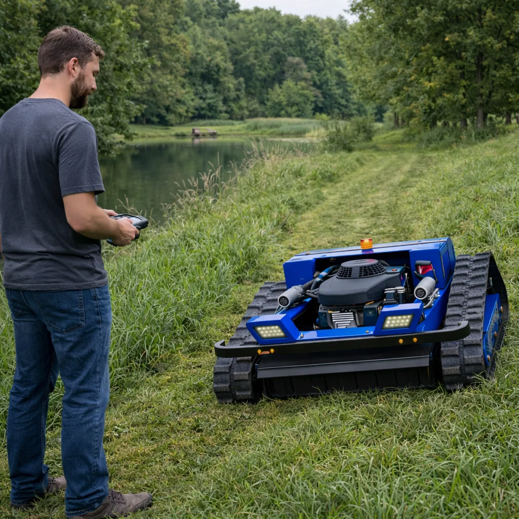 Индивидуальная резиновая гусеничная газонокосилка для любых типов местности - с дистанционным управлением, одобренная CE и EPA, для сельского хозяйства
Индивидуальная резиновая гусеничная газонокосилка для любых типов местности - с дистанционным управлением, одобренная CE и EPA, для сельского хозяйства