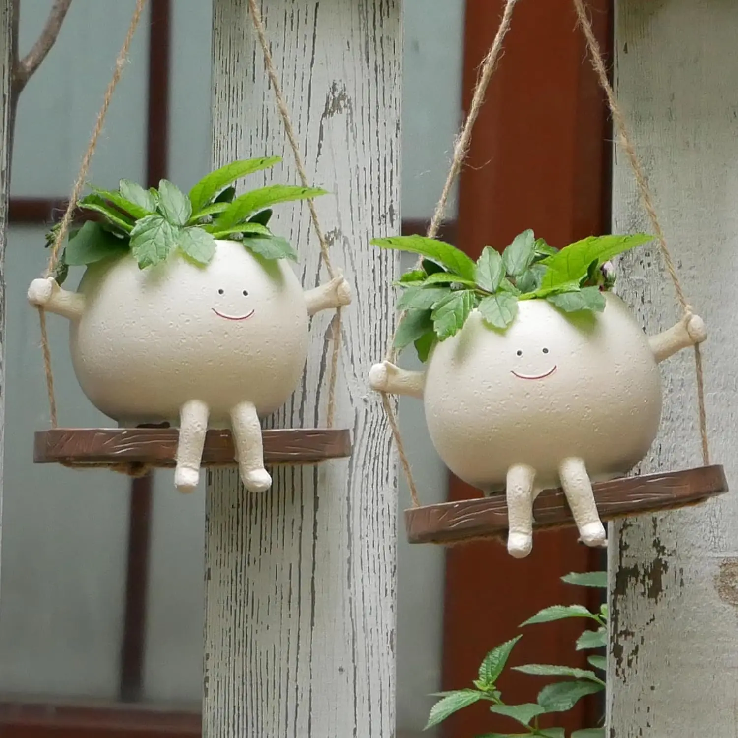 Funny Swing Hanging Planters for Indoor/Outdoor - Resin Head Pots with Drainage, Gift for Plant Lovers
Funny Swing Hanging Planters for Indoor/Outdoor - Resin Head Pots with Drainage, Gift for Plant Lovers