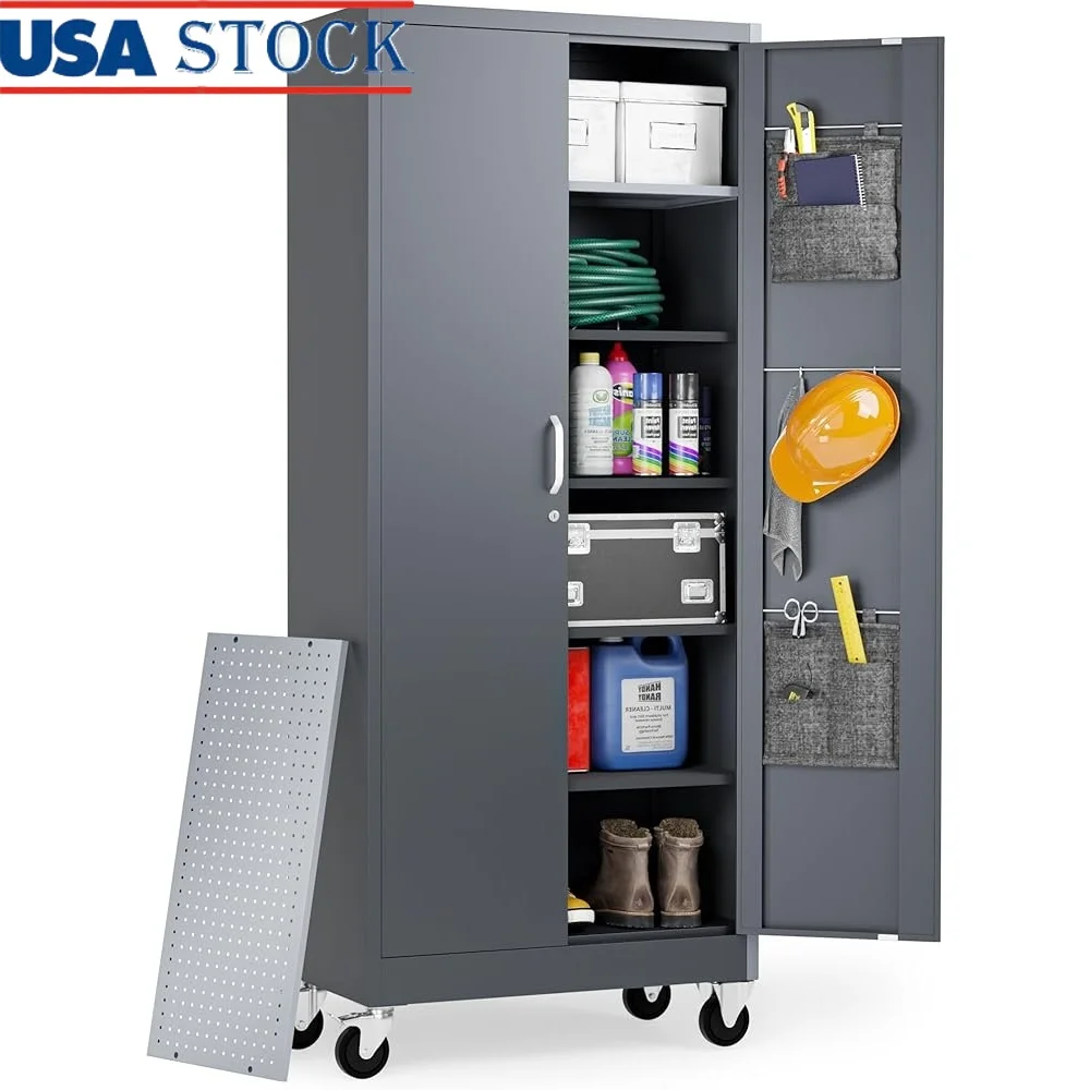 Rolling Metal Storage Cabinet with Wheels Lockable Tool Chest Garage Locker Adjustable Shelves Durable Mobile Organizer
Rolling Metal Storage Cabinet with Wheels Lockable Tool Chest Garage Locker Adjustable Shelves Durable Mobile Organizer