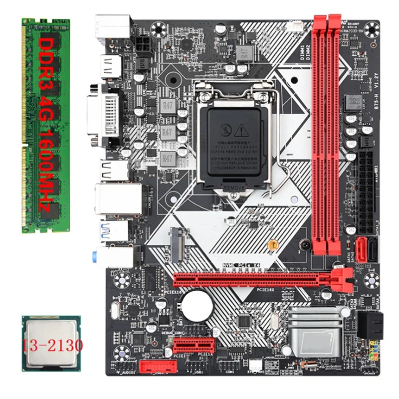 B75-H Motherboard +I3-2130 CPU +1X4G DDR3 1600Mhz RAM LGA 1155 USB 3.0 SATA 3.0 Computer Motherboard
B75-H Motherboard +I3-2130 CPU +1X4G DDR3 1600Mhz RAM LGA 1155 USB 3.0 SATA 3.0 Computer Motherboard