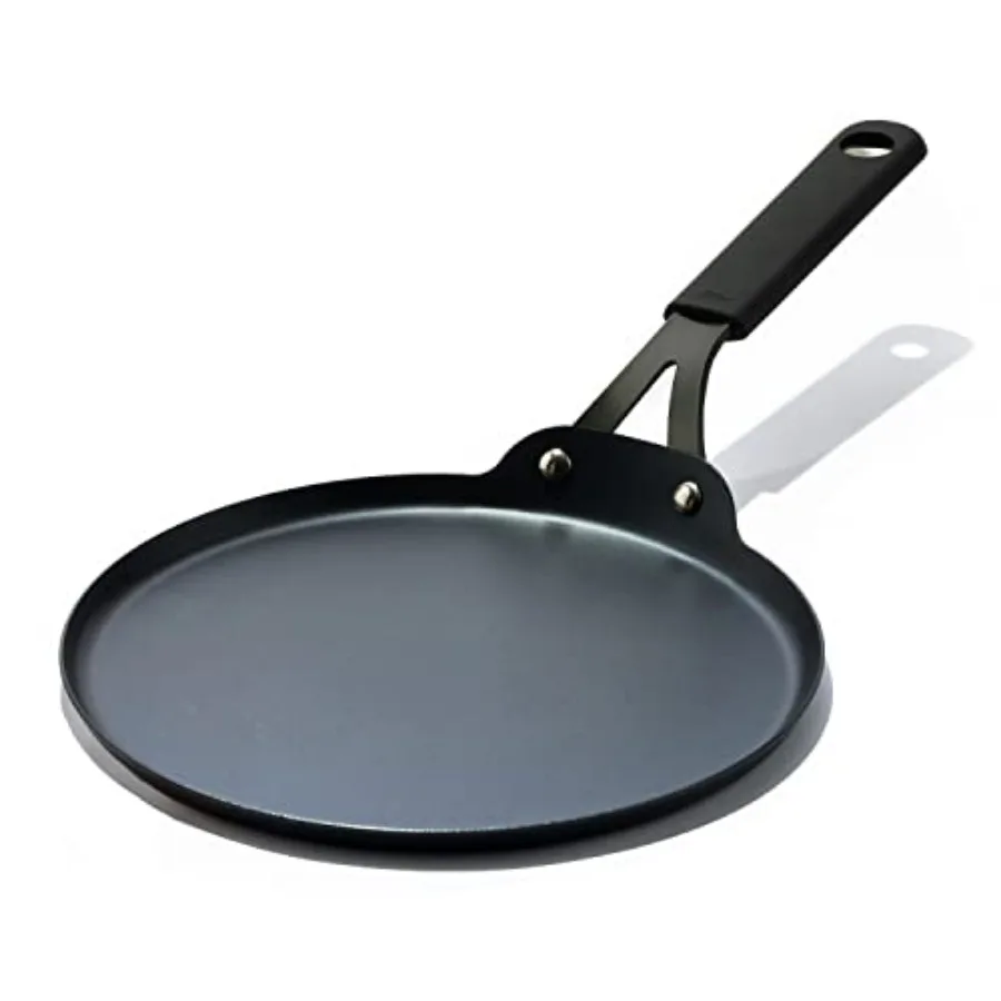 Obsidian Pre-Seasoned Carbon Steel 10" Crepe and Pancake Griddle Pan with Removable Silicone Handle Holder Induction Oven Safe
Obsidian Pre-Seasoned Carbon Steel 10" Crepe and Pancake Griddle Pan with Removable Silicone Handle Holder Induction Oven Safe