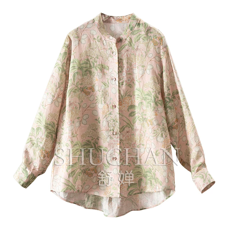 2025 100% Ramie Pink and Green Printing Womens Tops Blusas Mujer De Moda Verano Shirts for Women
2025 100% Ramie Pink and Green Printing Womens Tops Blusas Mujer De Moda Verano Shirts for Women