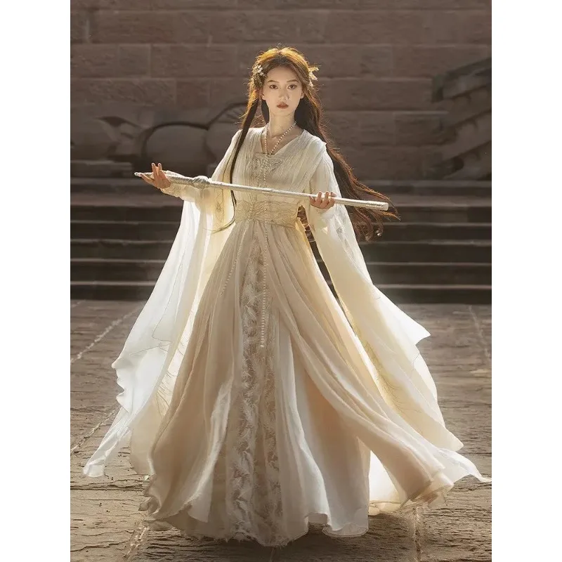 Hanfu Dress Women Chinese Ancient Embroidered White Hanfu Dress Carnival Fairy Princess Cosplay Costume Party Outfit Hanfu Suits
Hanfu Dress Women Chinese Ancient Embroidered White Hanfu Dress Carnival Fairy Princess Cosplay Costume Party Outfit Hanfu Suits