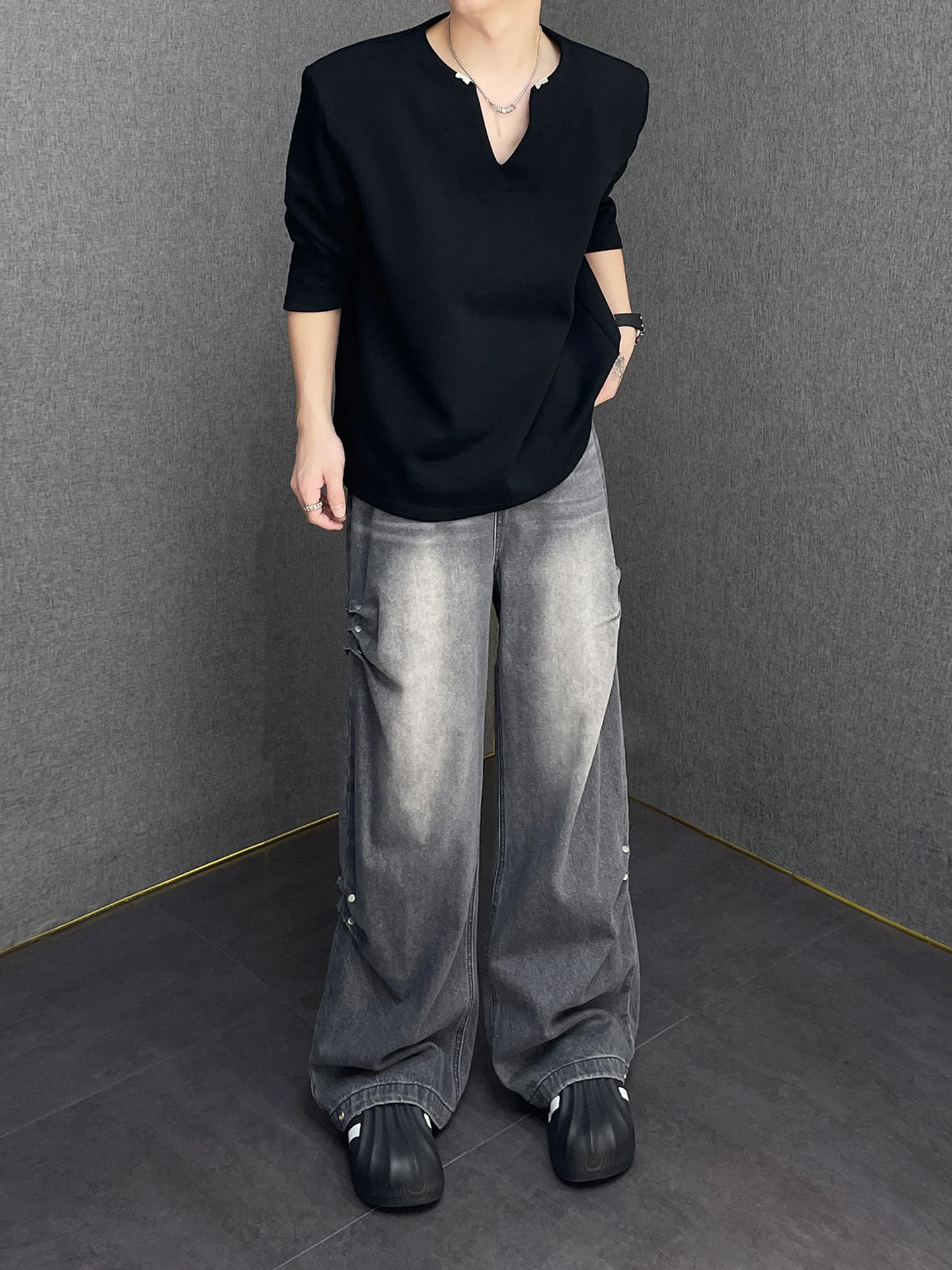 Waed Vintage Men's Straight Leg Jeans Side Pleat Design Loose Wide Leg Long Trousers American Sle Streetwear Casual Jeans
Waed Vintage Men's Straight Leg Jeans Side Pleat Design Loose Wide Leg Long Trousers American Sle Streetwear Casual Jeans