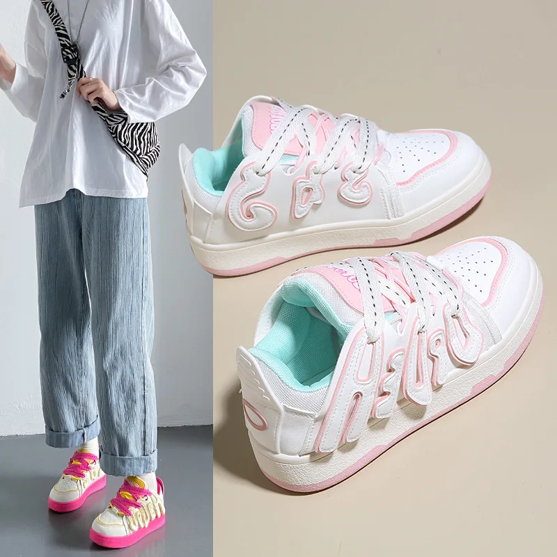 Cherry Blossom Pink Small White Shoes Women Fashionable Color Blocking Women Board Shoes Vulcanized Shoes
Cherry Blossom Pink Small White Shoes Women Fashionable Color Blocking Women Board Shoes Vulcanized Shoes