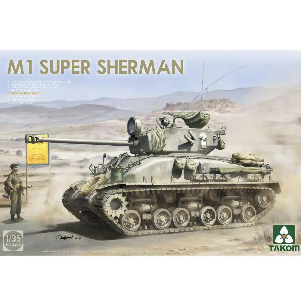 TAKOM 2206 1/35, комплект военной сборки танка M1 Super Sherman времен Второй мировой войны
TAKOM 2206 1/35, комплект военной сборки танка M1 Super Sherman времен Второй мировой войны