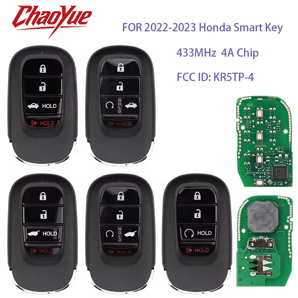 ChaoYue Smart Remote Car Key 433MHz 4A Chip For Honda Accord Pilot HR-V CR-V Civic 2022-2025 FCC ID: KR5TP-4 PN: 72147-T20-A11
ChaoYue Smart Remote Car Key 433MHz 4A Chip For Honda Accord Pilot HR-V CR-V Civic 2022-2025 FCC ID: KR5TP-4 PN: 72147-T20-A11