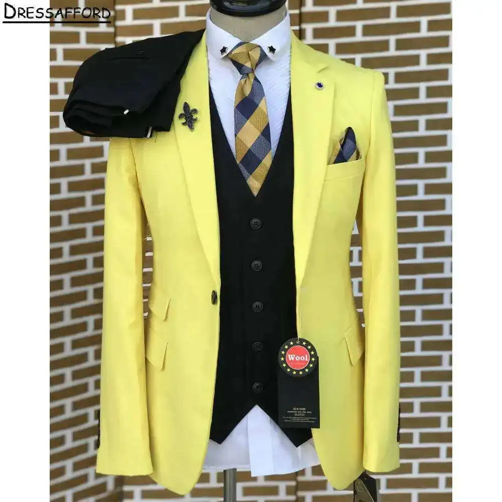Yellow Elegant Men Business Formal Ocn Tuxedos Grooms Wedding Party Prom Male Suit 3 Piece Set Blazer Vest Pants
Yellow Elegant Men Business Formal Ocn Tuxedos Grooms Wedding Party Prom Male Suit 3 Piece Set Blazer Vest Pants