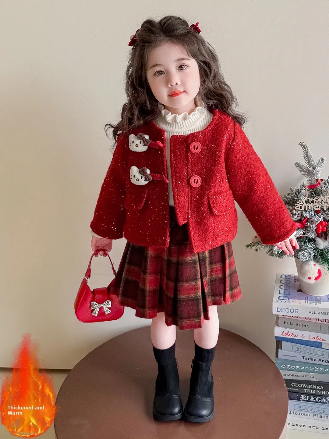 Thiened новогодний наряд для девочек, зимний модный праздничный комплект одежды красного цвета, теплый длинный све, хлопок с высокой талией
Thiened новогодний наряд для девочек, зимний модный праздничный комплект одежды красного цвета, теплый длинный све, хлопок с высокой талией