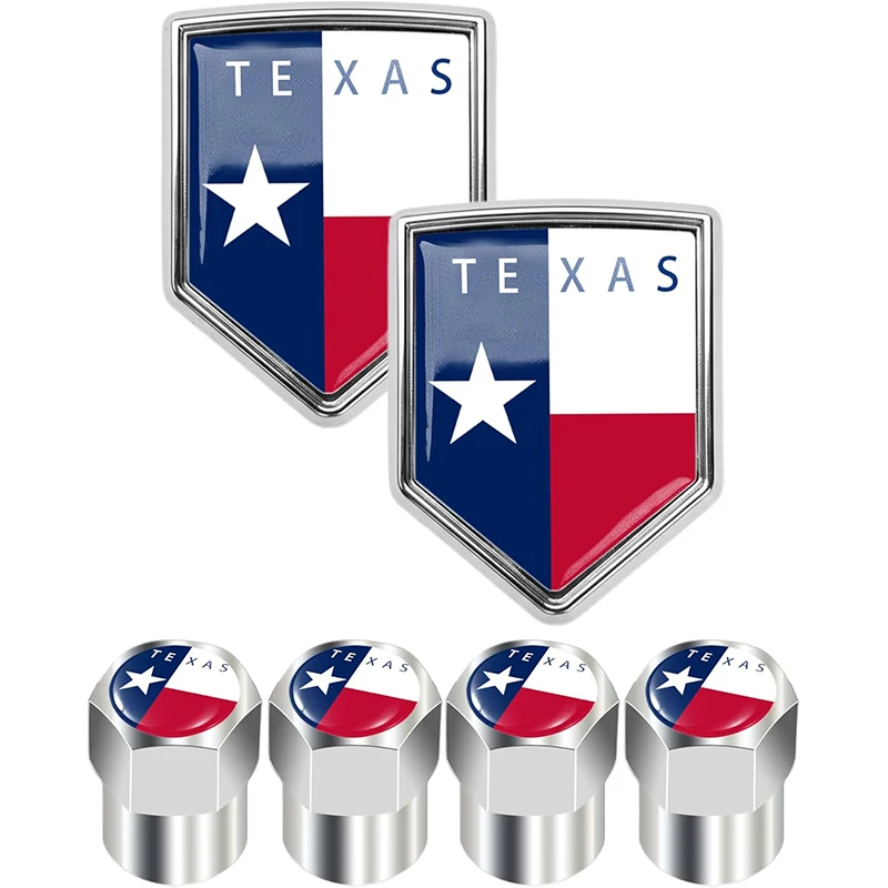 2-Pack Colorful Texas Flag Shield Decals & 4-Pack Valve Stem Caps for Cars SUVs Trucks Durable Texas Flag Auto Accessorie
2-Pack Colorful Texas Flag Shield Decals & 4-Pack Valve Stem Caps for Cars SUVs Trucks Durable Texas Flag Auto Accessorie
