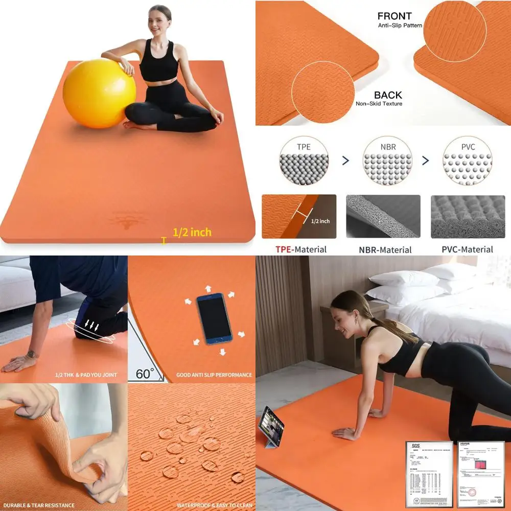 Очень толстый нескользящий коврик для йоги размером 6x4 для домашнего спортзала, пилатеса и тренировок.
Очень толстый нескользящий коврик для йоги размером 6x4 для домашнего спортзала, пилатеса и тренировок.