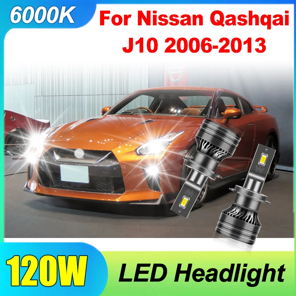 2PCS LED Headlamp 20000LM Canbus No Error 120W H7 Car Headlight LED Headlight 6000K White 12V For Nissan Qashqai J10 2006-2013
2PCS LED Headlamp 20000LM Canbus No Error 120W H7 Car Headlight LED Headlight 6000K White 12V For Nissan Qashqai J10 2006-2013
