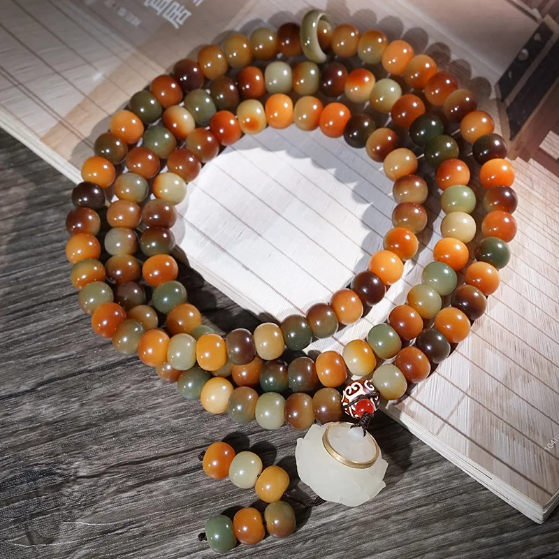 Dunhuang Weathered White Jade Bodhi Root 108 Prayer Bead Bracelet Unisex Cultural Play Festival Gift
Dunhuang Weathered White Jade Bodhi Root 108 Prayer Bead Bracelet Unisex Cultural Play Festival Gift