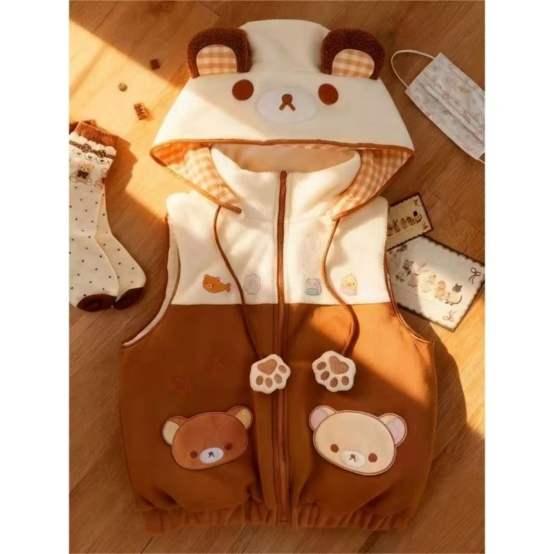 Японский милый жилет в стиле Лолиты с капюшоном, женский жилет Y2k с эстетическим рисунком медведя, карманный жилет в стиле Харадзюку, гранж, милая молния Пальто
Японский милый жилет в стиле Лолиты с капюшоном, женский жилет Y2k с эстетическим рисунком медведя, карманный жилет в стиле Харадзюку, гранж, милая молния Пальто