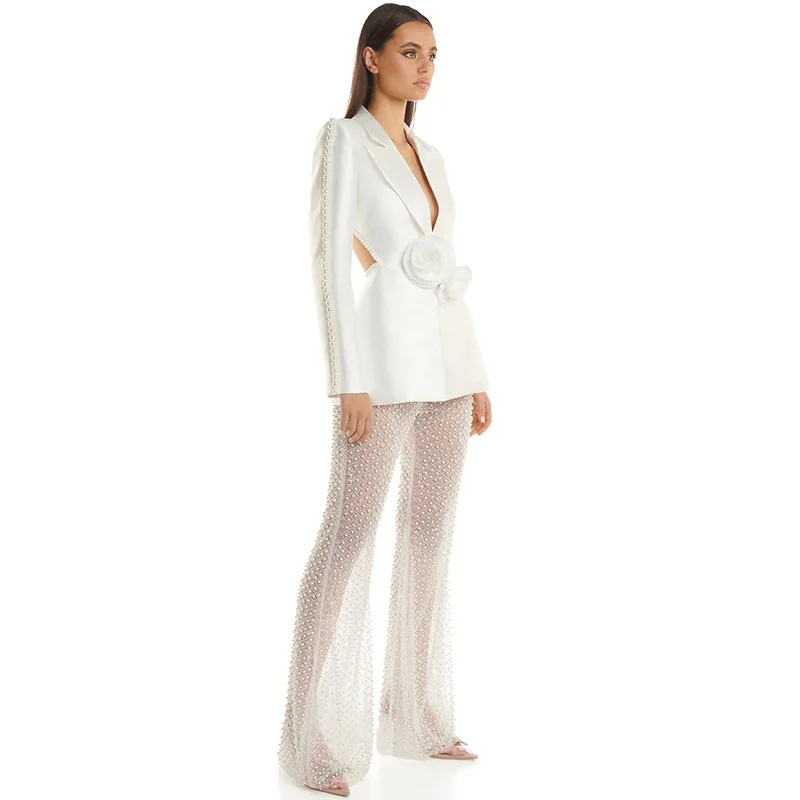 Stock early spring 2024 new fashion hollowed-out nail bead three-dimensional flower suit pearl sequin mesh pants
Stock early spring 2024 new fashion hollowed-out nail bead three-dimensional flower suit pearl sequin mesh pants