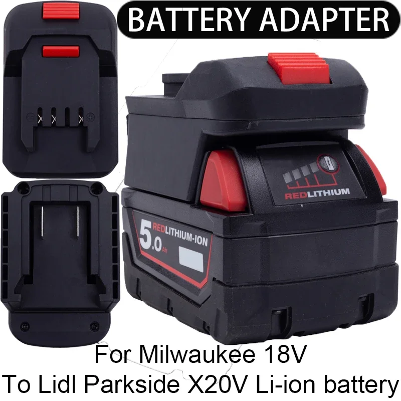 Adapter/Converter for Lidl Parkside X20V Li-ion tools to Milwaukee 18V Li-ion battery adapter power tool accessories
Adapter/Converter for Lidl Parkside X20V Li-ion tools to Milwaukee 18V Li-ion battery adapter power tool accessories
