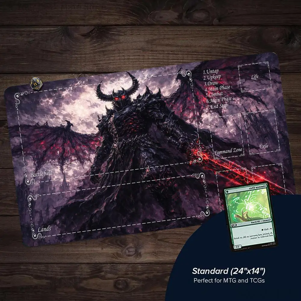 1PCS Dark Demon Knight Zoned MTG Playmat Large Locking Edge Non-Slip Rubber Desk Mat for TCG Commander Game
1PCS Dark Demon Knight Zoned MTG Playmat Large Locking Edge Non-Slip Rubber Desk Mat for TCG Commander Game