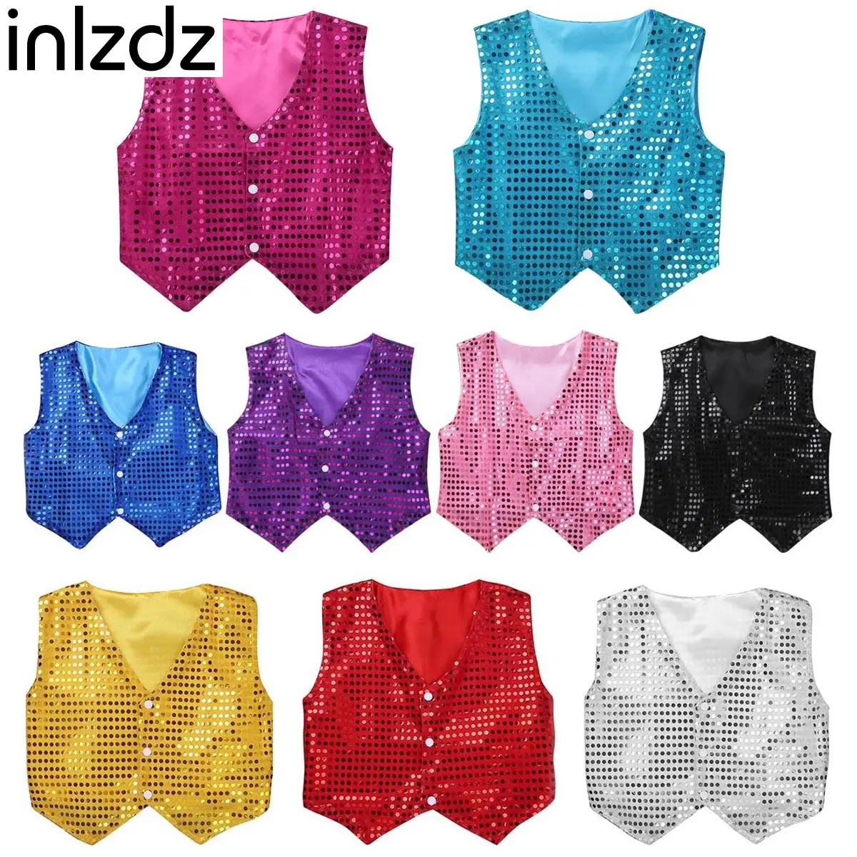 Glittery Sequined Hip-hop Jazz Street Dance Vests Waistcoats for Kids Boys Girls Disco Party Choir Stage Performance Dancewear
Glittery Sequined Hip-hop Jazz Street Dance Vests Waistcoats for Kids Boys Girls Disco Party Choir Stage Performance Dancewear