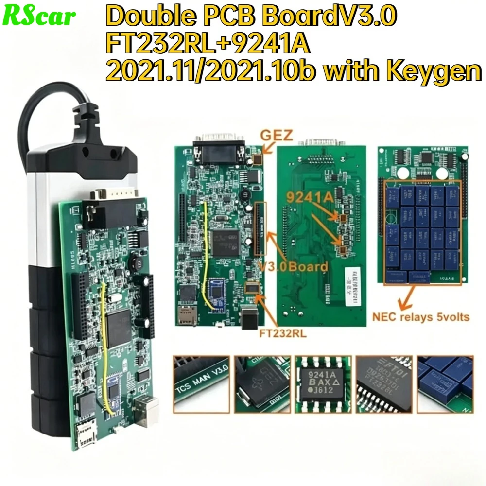 2026 TCS Scanner Multidiag Pro Double Board Real 9241 NEC Relay V3.0/V9.0 PCB Car Diagnostic Interface 150e For Car Truck tool
2026 TCS Scanner Multidiag Pro Double Board Real 9241 NEC Relay V3.0/V9.0 PCB Car Diagnostic Interface 150e For Car Truck tool