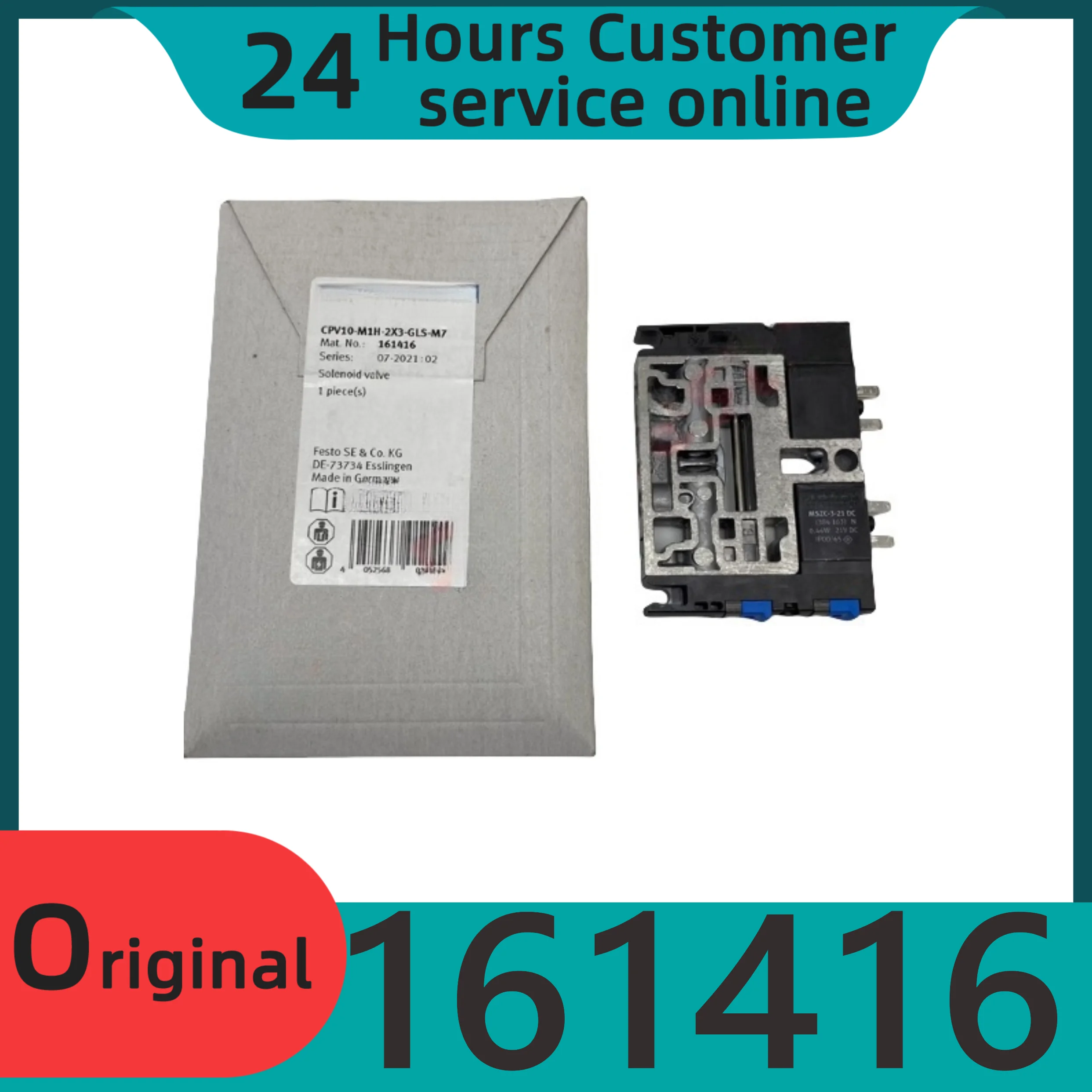 Brand new original 2x two position three-way solenoid valve CPV10-M1H-2X3-GLS-M7 161416
Brand new original 2x two position three-way solenoid valve CPV10-M1H-2X3-GLS-M7 161416