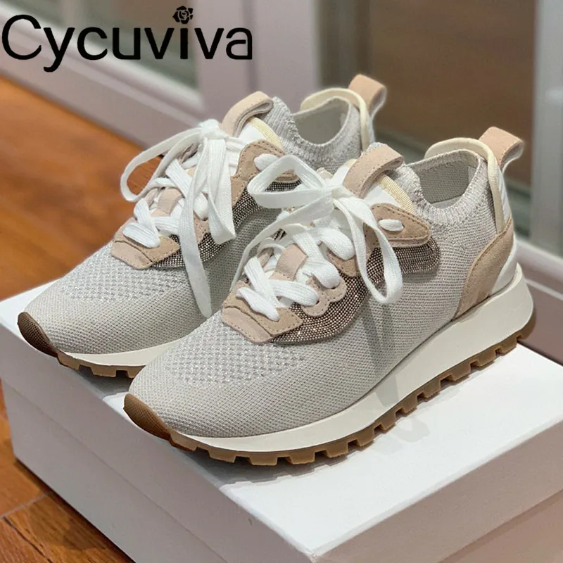New Knitted Lace Up Sneakers Women Autumn Shoes Designer Women Flat Platform Shoes Casual Comfort Walk Running Shoes For Women
New Knitted Lace Up Sneakers Women Autumn Shoes Designer Women Flat Platform Shoes Casual Comfort Walk Running Shoes For Women
